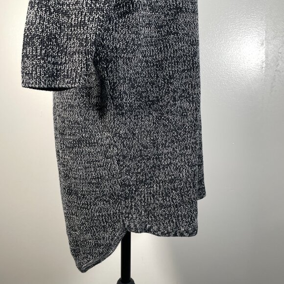 Express Black White Marled Deep V Neck Short Sleeve Pullover Sweater SP - Picture 12 of 13